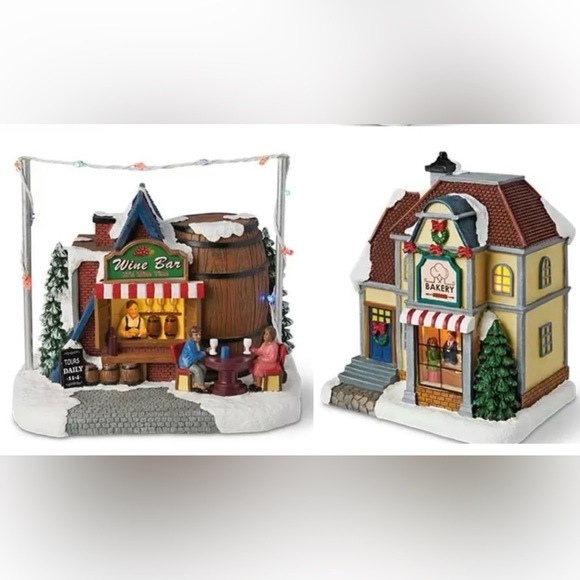 Aldi Holiday Village LED Lit Up Houses, Rare, Set of
